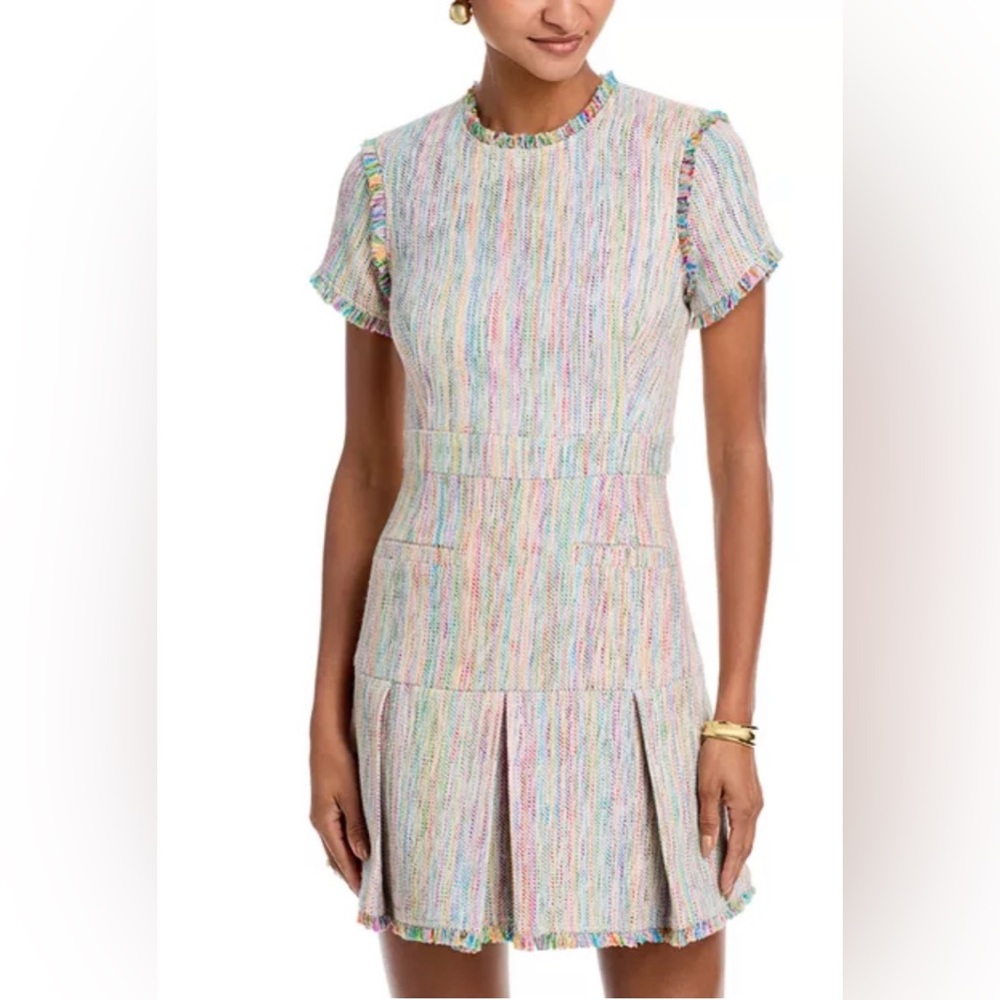Cinq a Sept Prism Tweed Natalie Dress- in Ivory Multi